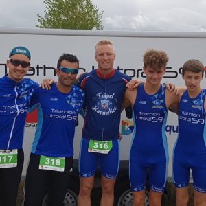 Coupe de France de Triathlon Montluçon… Notre équipe masculine…